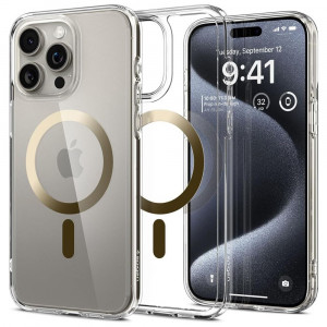 Husa iPhone 15 Pro Max, Spigen Ultra Hybrid MagSafe - Auriu - Img 1