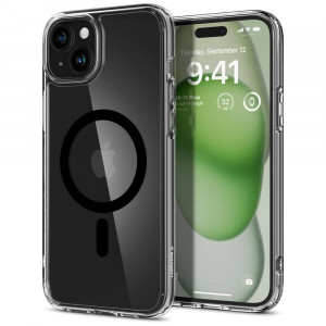 Husa iPhone 15, Spigen Ultra Hybrid MagSafe - Negru