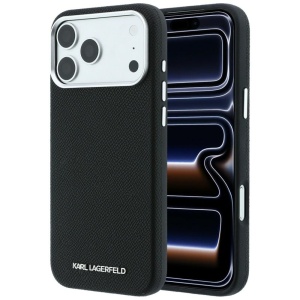 Husa iPhone 18 Pro Max / iPhone 17 Pro Max - Karl Lagerfeld HC MagSafe Grained Leather Elongated Logo (KLHMP18XPSWGKLK) - Black