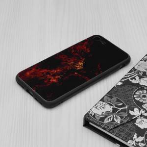 Husa iPhone 7 cu sticla securizata, Techsuit Glaze - Red Nebula - Img 3