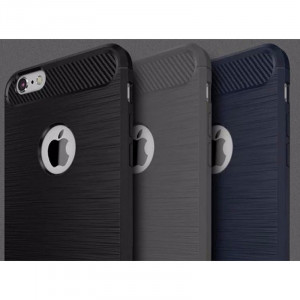 Husa iPhone SE 2, SE 2020 din silicon, Slim, cu textura Fibra Carbon - Negru - Img 7