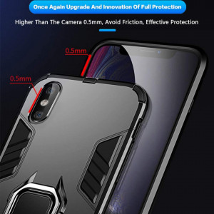 Husa iPhone XS Max cu inel, Techsuit Silicone Shield - Negru - Img 5
