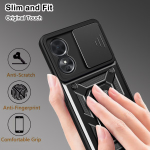 Husa Oppo A58 / A78 cu inel magnetic, Techsuit CamShield - Negru - Img 5