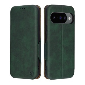 Husa pentru Google Pixel 10 / Pixel 10 Pro, SKYDDAR INNOVATION, Safe Wallet tip carte din Piele Ecologica, Suport Carduri, Inchidere Magnetica, Verde, set cu sticker