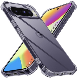 Husa pentru Google Pixel 10 / Pixel 10 Pro, SKYDDAR INNOVATION, Shockproof Clear Silicone, Silicon Slim, set cu sticker, Fumuriu