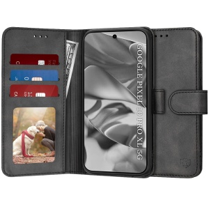 Husa pentru Google Pixel 10 Pro XL, SKYDDAR INNOVATION, Diary Book, tip carte, cu Portofel Interior, Antisoc, Negru, set cu sticker