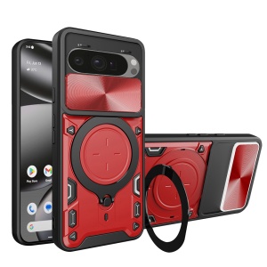 Husa pentru Google Pixel 10 Pro XL, SKYDDAR INNOVATION, SafeCover, Inel Magnetic, Protectie Camera, Rosu, set cu sticker