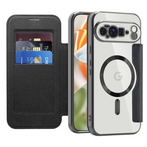 Husa pentru Google Pixel 10 Pro XL tip carte, SKYDDAR INOVATION, SmartMag Book, Magsafe, RFiD, Suport Carduri, set cu sticker, Negru