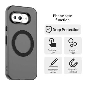Husa pentru Google Pixel 10a, MagSafe, Antisoc, set cu sticker, CandyCase, Negru - Img 5