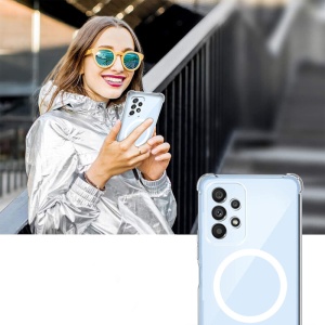 Husa pentru Google Pixel 7 Pro, SKYDDAR INNOVATION, Shockproof MagSafe, Transparenta, set cu sticker - Img 3