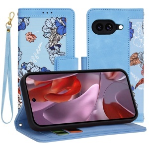 Husa pentru Google Pixel 9a, SKYDDAR INNOVATION, Flipcraft din Piele Ecologică, Stand Integrat, Buzunare pentru Carduri, set cu sticker, Bleu