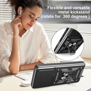 Husa pentru Honor 400 Lite, SKYDDAR INNOVATION, CamShield, Negru, set cu sticker - Img 2