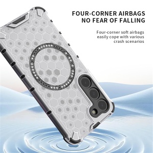 Husa pentru Honor 400 Lite, SKYDDAR INNOVATION, HoneyComb Shield MagSafe, Alb, set cu sticker - Img 3