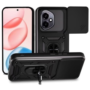 Husa pentru Honor 400, SKYDDAR INNOVATION, CamShield, Inel magnetic, set cu sticker, Negru