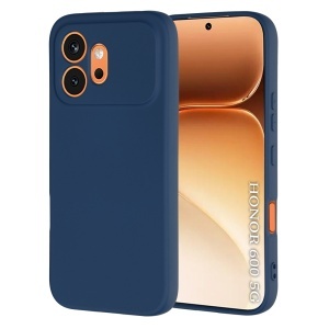 Husa pentru Honor 600 din Silicon Catifelat, Antisoc, set cu sticker, SoftElegance, Bleumarin