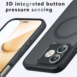 Husa pentru Honor 600 Lite MagSafe, Antisoc, Finisaje Premium, PureFrost, set cu sticker, Negru frost - Img 5