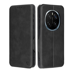 Husa pentru Honor Magic7 Pro, SKYDDAR INNOVATION, Safe Wallet tip carte din Piele Ecologica, Suport Carduri, Inchidere Magnetica, Negru, set cu sticker  - Img 1