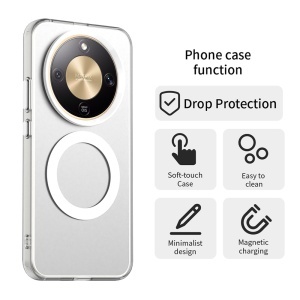 Husa pentru Honor Magic8 Lite, MagSafe, Antisoc, set cu sticker, CandyCase, Alb - Img 2
