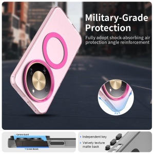 Husa pentru Honor Magic8 Lite, MagSafe, Antisoc, set cu sticker, CandyCase, Roz - Img 6