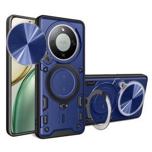 Husa pentru Honor Magic8 Lite, SKYDDAR INNOVATION, CamGuard Pro, Inel Magnetic, Protectie Camera, set cu sticker, Albastru