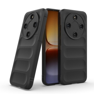 Husa pentru Honor Magic8 Lite, SKYDDAR INNOVATION, Magic Shield, din Silicon Mat, set cu sticker, Negru - Img 2