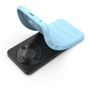 Husa pentru Honor Magic8 Lite, SKYDDAR INNOVATION, Magic Shield, din Silicon Mat, set cu sticker, Bleu - Img 4