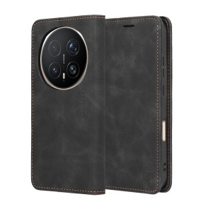 Husa pentru Honor Magic8 Pro, SKYDDAR INNOVATION, Confy Cover tip Carte din piele Eco Premium, cu Portofel Interior, set cu sticker, Negru - Img 3
