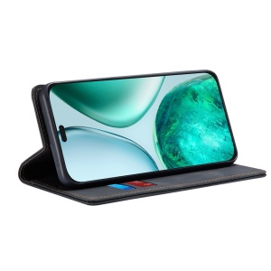 Husa pentru Honor X8c, SKYDDAR INNOVATION, Soft Wallet, tip Carte, din piele Eco Premium cu Portofel Interior, Negru, set cu sticker - Img 2