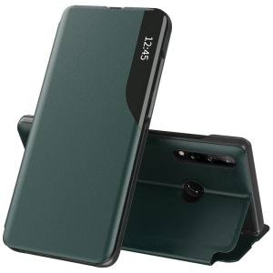 Husa pentru Huawei P30 Lite / P30 Lite New Edition, tip carte, set cu sticker, eFold, Verde