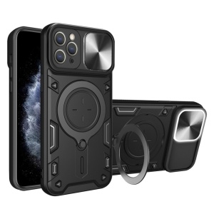 Husa pentru iPhone 11 Pro Max, SKYDDAR INNOVATION, CamGuard Pro, Inel Magnetic, Protectie Camera, Negru, set cu sticker
