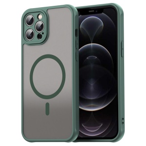 Husa pentru iPhone 12 Pro, SKYDDAR INNOVATION, HaloFrost MagSafe II, Antisoc, set cu sticker, Verde