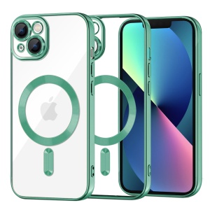Husa pentru iPhone 13, SKYDDAR INNOVATION, Luxury Shield Magsafe, Protectie Antisoc, Verde , set cu sticker
