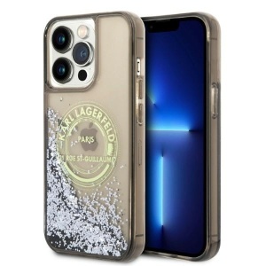 Husa pentru iPhone 14 Pro Max, Hardcase Liquid Glitter, Karl Lagerfeld - Sclipici Argintiu