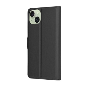 Husa pentru iPhone 15 Plus, SKYDDAR INNOVATION, Leather Folio, tip Carte, cu Portofel Interior, Finisaje Premium, Negru, set cu sticker  - Img 7