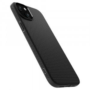 Husa pentru iPhone 15 Plus, Spigen Liquid Air - Matte Black - Img 4