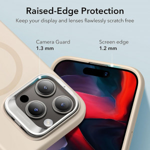 Husa pentru iPhone 15 Pro - ESR ESR - Cloud Soft HaloLock Kickstand - Light Tan - Img 6