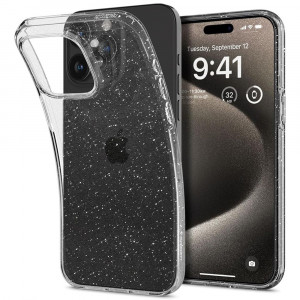 Husa pentru iPhone 15 Pro Max, Spigen Liquid Crystal Glitter - Crystal Quartz - Img 1