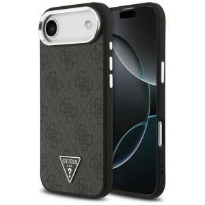 Husa pentru iPhone 17 Air, Hardcase 4G Triangle Logo MagSafe, Guess, Negru