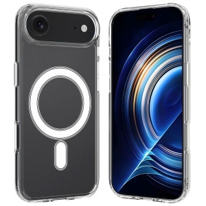 Husa pentru iPhone 17 Air, SKYDDAR INNOVATION, MagSafe Pro din silicon, set cu sticker, Transparenta