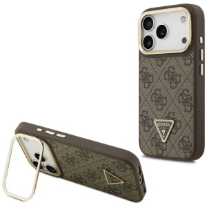 Husa pentru iPhone 17 Pro, Hardcase 4G Triangle Logo MagSafe with Stand Camera, Guess, Maro
