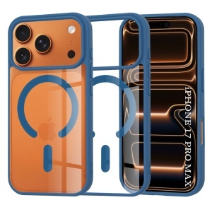 Husa pentru iPhone 17 Pro Max, SKYDDAR INNOVATION, MagSafe Pro din silicon, set cu sticker, Albastru
