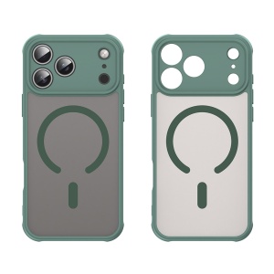 Husa pentru iPhone 17 Pro, SKYDDAR INNOVATION, HaloFrost MagSafe II, Antisoc, set cu sticker, Verde - Img 2