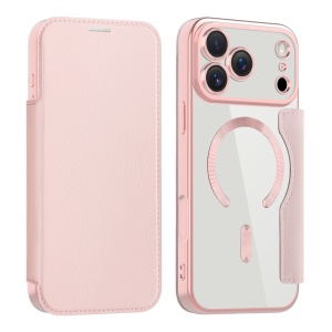 Husa pentru iPhone 17 Pro tip carte, SKYDDAR INOVATION, SmartMag Book, Magsafe, RFiD, Suport Carduri, set cu sticker, Roz - Img 2