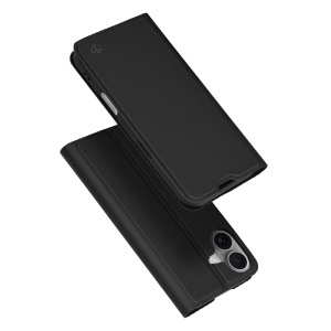 Husa pentru iPhone 17, SKYDDAR INNOVATION, Magskin Book, tip Carte cu Portofel Interior, set cu sticker, Negru