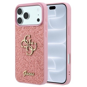 Husa pentru iPhone 18 Pro / iPhone 17 Pro - Guess Fixed Glitter Big 4G - Pink