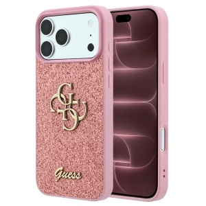 Husa pentru iPhone 18 Pro Max / iPhone 17 Pro Max - Guess Fixed Glitter Big 4G (GUHCP18XHG4SGP) - Pink