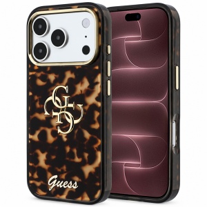 Husa pentru iPhone 18 Pro Max / iPhone 17 Pro Max - Guess IML 4G Metal Script - Tortoise