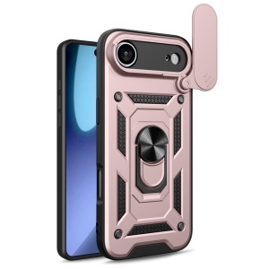 Husa pentru iPhone Air, SKYDDAR INNOVATION, CamShield, Inel magnetic, set cu sticker, Roz