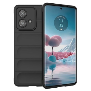 Husa pentru Motorola Edge 40 Neo, SKYDDAR INNOVATION, Magic Shield, din Silicon Mat, set cu sticker, Negru