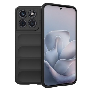 Husa pentru Motorola Edge 70 Fusion din Silicon Mat, Antisoc, set cu sticker, Magic Shield, Negru